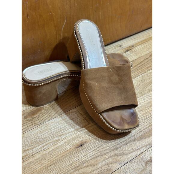 Gianni Bin Suede Brown Platforms Size 10 - Picture 1 of 6